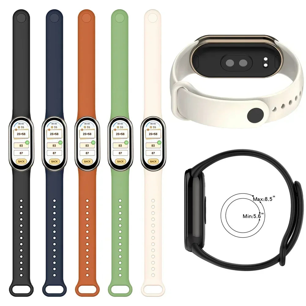 Silicone Strap for  Mi Band 8-8 NFC Sport Belt Replacement Miband8 Bracelet Waterproof Smart Band 8 Watchband Accessories